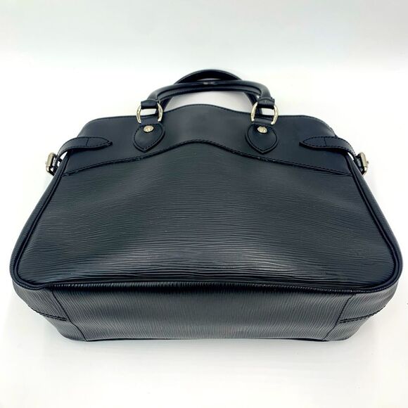 Auth Louis Vuitton Black Epi Leather Passy Tote Bag Preloved Purse Ex++ - Picture 9 of 15